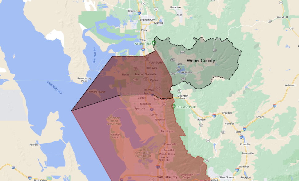Weber County USDA Loan boundaries shown on map